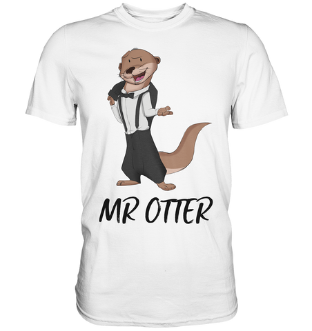 T-Shirt - Premium - "Mr Otter" - Men - Schweinchen's Shop - Unisex-Shirts - White / S