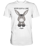 "Keep Calm Esel" - Premium Shirt - Schweinchen's Shop - Unisex-Shirts - White / S