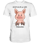 T-Shirt - "Keep Calm" - Men - Schweinchen's Shop - Unisex-Shirts - White / S