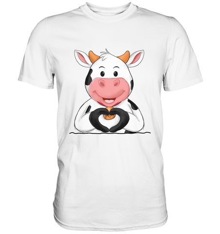 Herz Kuh o.T. - Premium Shirt - Schweinchen's Shop - Unisex-Shirts - White / S