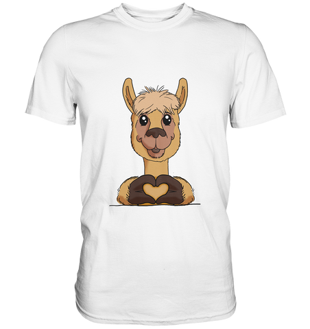 Herz Alpaka o.T. - Premium Shirt - Schweinchen's Shop - Unisex-Shirts - White / S