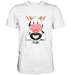 T-Shirt - "Kuh Herz" - Men - Schweinchen's Shop - Unisex-Shirts - White / S