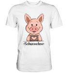 "Herz Schweinchen" - Men - Schweinchen's Shop - Unisex-Shirts - White / S