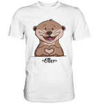 "Herz Otter" - Men - Schweinchen's Shop - Unisex-Shirts - White / S