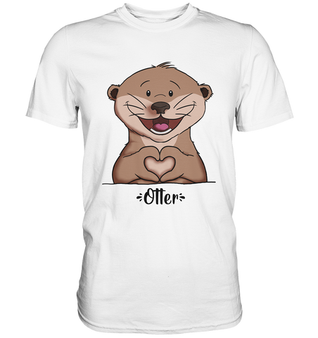 "Herz Otter" - Men - Schweinchen's Shop - Unisex-Shirts - White / S