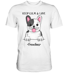 "Keep Calm Frenchie" - Premium Shirt - Schweinchen's Shop - Unisex-Shirts - White / S