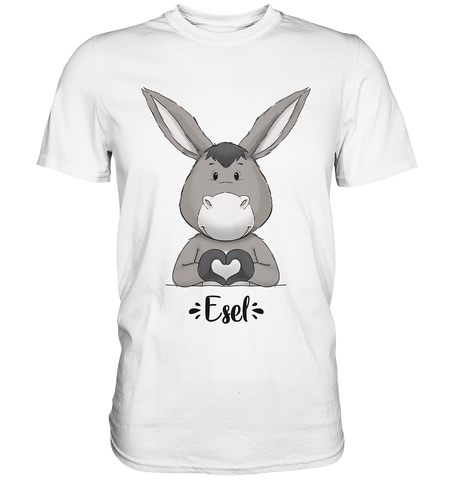 "Herz Esel" - Premium Shirt - Schweinchen's Shop - Unisex-Shirts - White / S