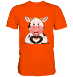 Herz Kuh o.T. - Premium Shirt - Schweinchen's Shop - Unisex-Shirts - Orange / S