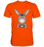 Esel "Herz" o.T. - Premium Shirt - Schweinchen's Shop - Unisex-Shirts - Orange / S