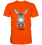 "Herz Esel" - Premium Shirt - Schweinchen's Shop - Unisex-Shirts - Orange / S