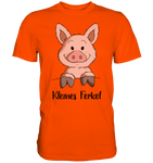 T-Shirt - "kleines Ferkel" - Men - Schweinchen's Shop - Unisex-Shirts - Orange / S