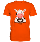 T-Shirt - "Kuh Herz" - Men - Schweinchen's Shop - Unisex-Shirts - Orange / S