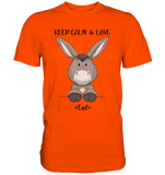 "Keep Calm Esel" - Premium Shirt - Schweinchen's Shop - Unisex-Shirts - Orange / S