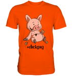 T-Shirt - "dickpig" - Men - Schweinchen's Shop - Unisex-Shirts - Orange / S