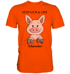T-Shirt - "Keep Calm" - Men - Schweinchen's Shop - Unisex-Shirts - Orange / S
