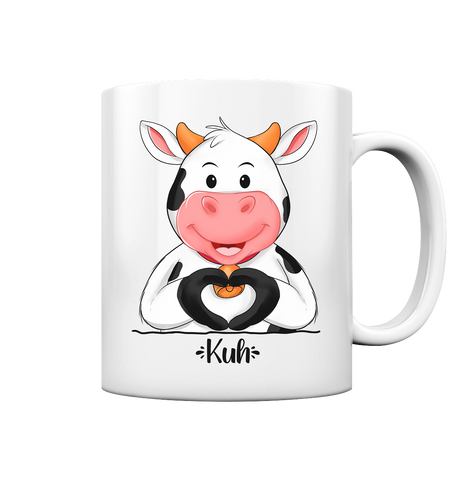 "Kuh Herz" - Tasse - Schweinchen's Shop - Tassen - White glossy / 330ml