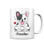 "Frenchie Herz" - Tasse glossy - Schweinchen's Shop - Tassen - White glossy / 330ml