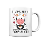 Kuh "I Love Muuh so much" - Tasse glossy - Schweinchen's Shop - Trinkgefäße - White glossy / 330ml