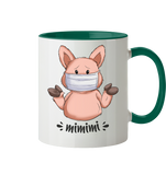 Tasse - "mimimi" - Zweifarbig - Schweinchen's Shop - Tassen - Dunkelgrün / 330ml