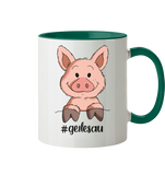 Tasse - "geilesau" - Zweifarbig - Schweinchen's Shop - Tassen - Dunkelgrün / 330ml