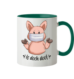 Tasse- "is doch doof" - Zweifarbig - Schweinchen's Shop - Tassen - Dunkelgrün / 330ml