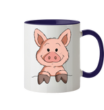 Tasse - Schweinchen - Zweifarbig - Schweinchen's Shop - Tassen - Kobaltblau / 330ml