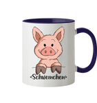 Tasse - "Schweinchen" - Zweifarbig - Schweinchen's Shop - Tassen - Kobaltblau / 330ml