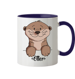 Tasse - "Otter" - Zweifarbig - Schweinchen's Shop - Tassen - Kobaltblau / 330ml