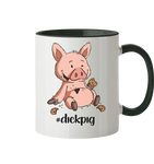 Tasse - "dickpig" - Zweifarbig - Schweinchen's Shop - Tassen - Black / 330ml