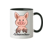 Tasse - "Schweinchen" - Zweifarbig - Schweinchen's Shop - Tassen - Black / 330ml