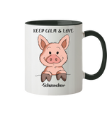 Tasse - "Keep Calm" - Zweifarbig - Schweinchen's Shop - Tassen - Black / 330ml