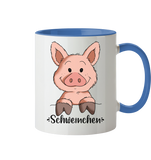 Tasse - "Schweinchen" - Zweifarbig - Schweinchen's Shop - Tassen - Cambridge Blue / 330ml