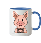 Tasse - "Herz" - Zweifarbig - Schweinchen's Shop - Tassen - Cambridge Blue / 330ml