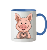 Tasse - "Herz" - Zweifarbig - Schweinchen's Shop - Tassen - Cambridge Blue / 330ml