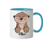 Tasse - "Otter" - Zweifarbig - Schweinchen's Shop - Tassen - Hellblau / 330ml