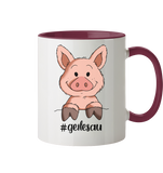 Tasse - "geilesau" - Zweifarbig - Schweinchen's Shop - Tassen - Bordeaux / 330ml