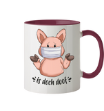 Tasse- "is doch doof" - Zweifarbig - Schweinchen's Shop - Tassen - Bordeaux / 330ml