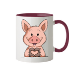 Tasse - "Herz" - Zweifarbig - Schweinchen's Shop - Tassen - Bordeaux / 330ml