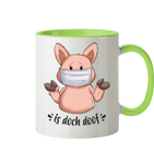 Tasse- "is doch doof" - Zweifarbig - Schweinchen's Shop - Tassen - Hellgrün / 330ml