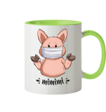 Tasse - "mimimi" - Zweifarbig - Schweinchen's Shop - Tassen - Hellgrün / 330ml