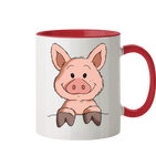 Tasse - Schweinchen - Zweifarbig - Schweinchen's Shop - Tassen - Rot / 330ml