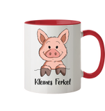 Tasse - "Kleines Ferkel" - Zweifarbig - Schweinchen's Shop - Tassen - Rot / 330ml