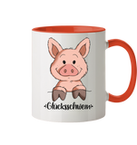 Tasse - "Glücksschwein" - Zweifarbig - Schweinchen's Shop - Tassen - Orange / 330ml