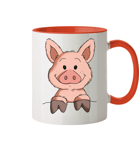 Tasse - Schweinchen - Zweifarbig - Schweinchen's Shop - Tassen - Orange / 330ml