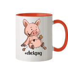 Tasse - "dickpig" - Zweifarbig - Schweinchen's Shop - Tassen - Orange / 330ml