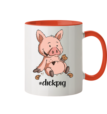 Tasse - "dickpig" - Zweifarbig - Schweinchen's Shop - Tassen - Orange / 330ml