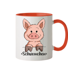 Tasse - "Schweinchen" - Zweifarbig - Schweinchen's Shop - Tassen - Orange / 330ml
