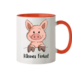 Tasse - "Kleines Ferkel" - Zweifarbig - Schweinchen's Shop - Tassen - Orange / 330ml