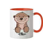 Tasse - "Otter" - Zweifarbig - Schweinchen's Shop - Tassen - Orange / 330ml
