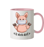 Tasse- "is doch doof" - Zweifarbig - Schweinchen's Shop - Tassen - Altrosa / 330ml